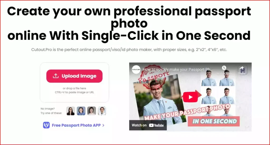 Cutout Pro Free Passport Photo Maker AI: 1 क्लिक में पासपोर्ट फोटो
