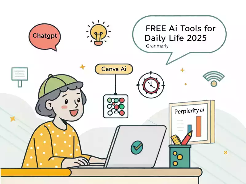 Illustration showing how free AI tools like 2025