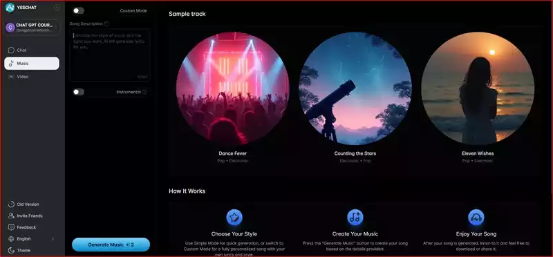 Yeschat AI music Generator