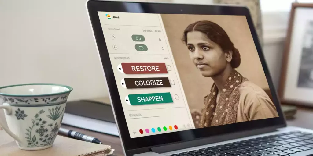 Interface of best AI photo restoration tools for restoring old photos with AI free