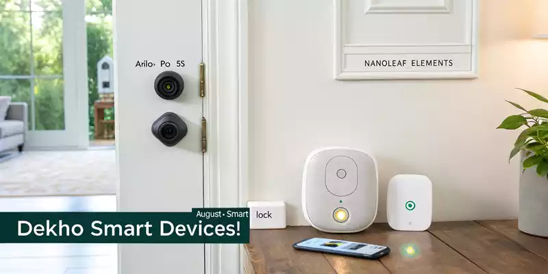 Modern Indian home with AI smart home devices including Arlo camera