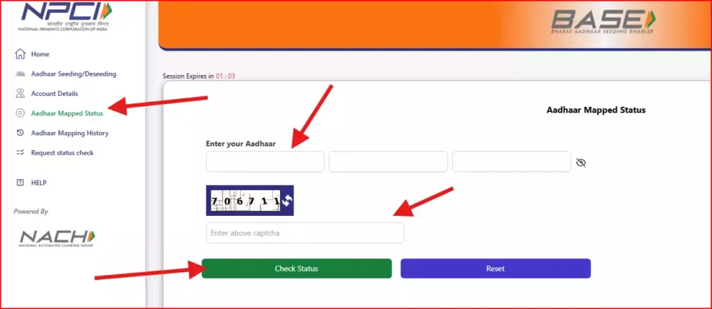 Link Aadhaar number with bank account online
