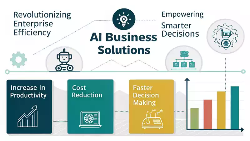 Infographic showing benefits of AI Business Solutions