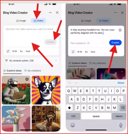 Bing Video Creator टेक्स्ट टू वीडियो फीचर का उपयोग कैसे करें