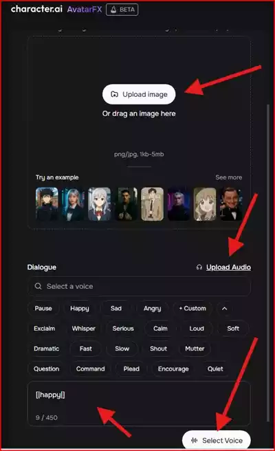 How to create character ai talking video online
