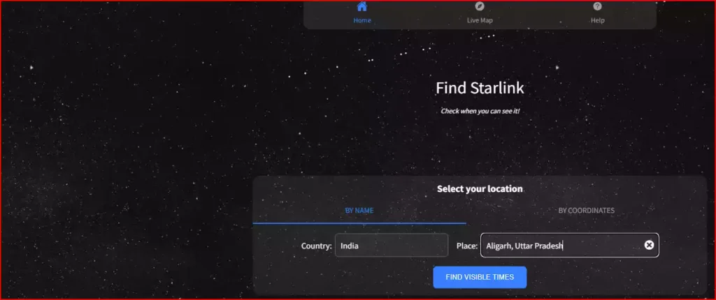 Starlink satellites tracker