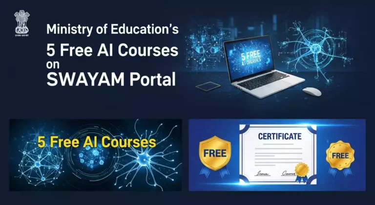 शिक्षा मंत्रालय का तोहफा: 5 फ्री AI कोर्स सर्टिफिकेट के साथ, घर बैठे बनें AI एक्सपर्ट!