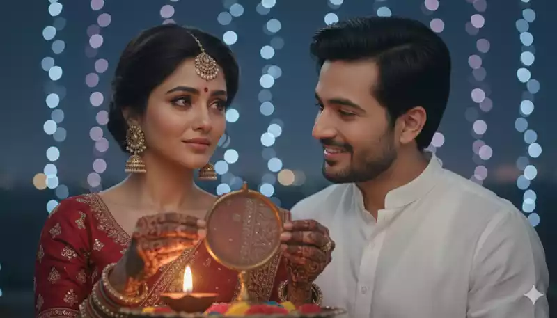 Karwa chauth images husband and wife in hindi