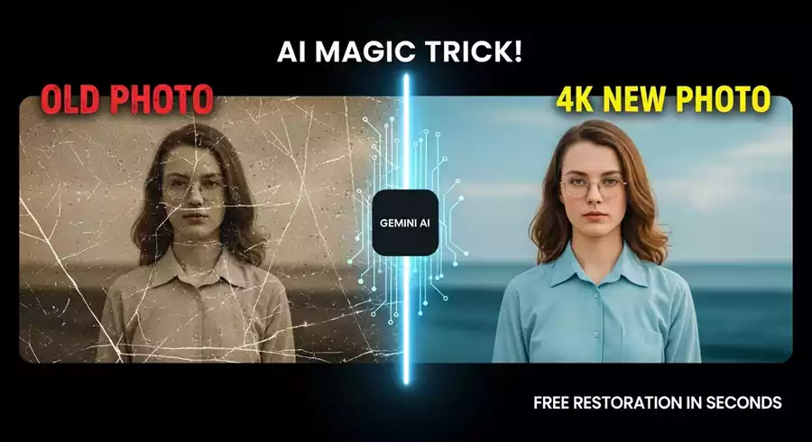 Gemini प्रॉम्प्ट्स और स्टेप्स | Old Photo Restoration AI Free