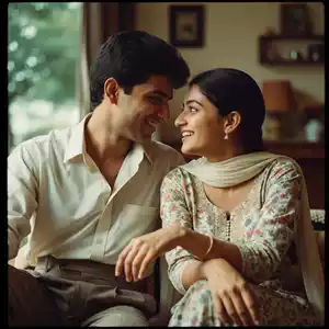 Prompt for Gemini AI retro style couple photo