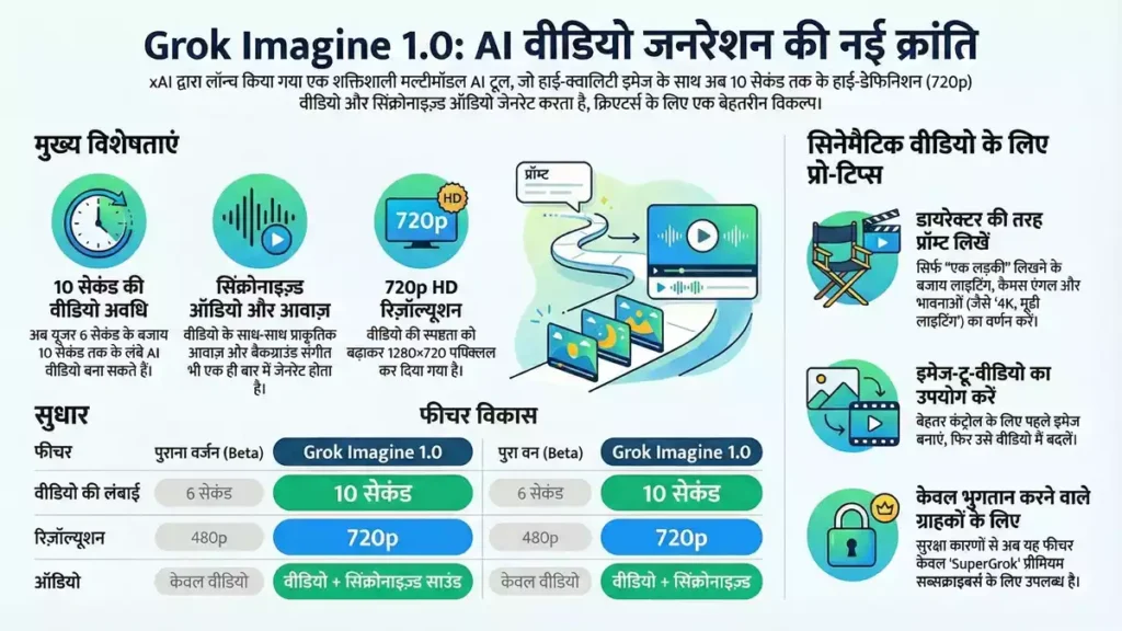 Grok Imagine 1.0: फीचर्स से 10 सेकंड का वीडियो कैसे बनायें